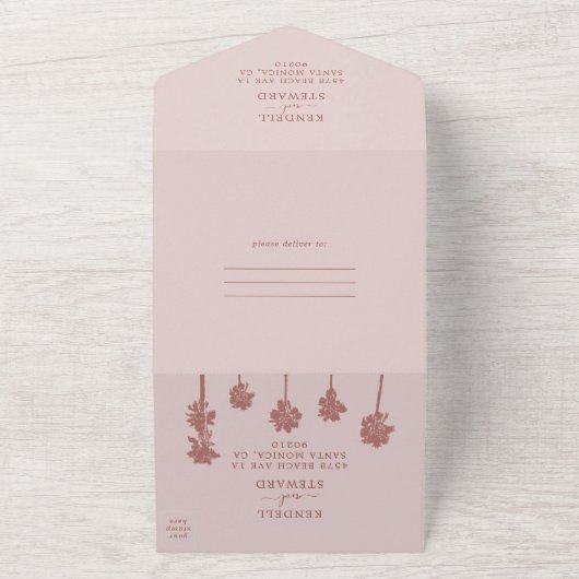 Palm Tree Romance Wedding Suite All In One Uitnodiging (Buitenkant)