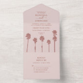 Palm Tree Romance Wedding Suite All In One Uitnodiging (Binnen)