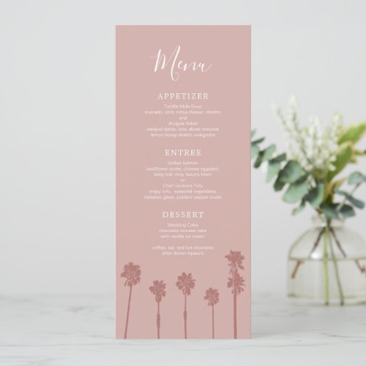 Palm Tree Romance Wedding Suite Menu (Staand voorkant)