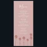 Palm Tree Romance Wedding Suite Menu<br><div class="desc">Kleurrijke bloemenbruiloft uitnodigingOnthul de schoonheid van uw liefdesverhaal met onze boeiende bruiloft uitnodiging suite, met warme rosé, glinsterende roos goud, en de delicate tinten van zonsondergang roze. Omarm een viering die zo tijdloos en kostbaar is als je liefde, waardoor een stralende gloed op je speciale dag wordt geworpen. Ingetogen elegantie...</div>