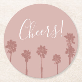 Palm Tree Romance Wedding Suite Ronde Kartonnen Onderzetter