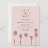 Palm Tree Romance Wedding Suite Sla de datum op Save The Date (Voorkant)