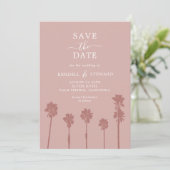 Palm Tree Romance Wedding Suite Sla de datum op Save The Date (Staand voorkant)