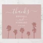 Palm Tree Romance Wedding Suite Sparkling Wijnetiket (Enkel label)