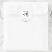Palm Tree ronde adreslabel Ronde Sticker (Tas)