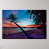 Palm Tree Sandy Beach Tropical Paradise Island Poster (Voorkant)