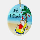 Palm Tree Santa Hawaiian kerstversier Keramisch Ornament (Rechts)