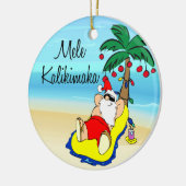 Palm Tree Santa Hawaiian kerstversier Keramisch Ornament (Links)