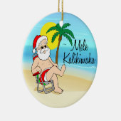 Palm Tree Santa Hawaiian kerstversier Keramisch Ornament (Rechts)