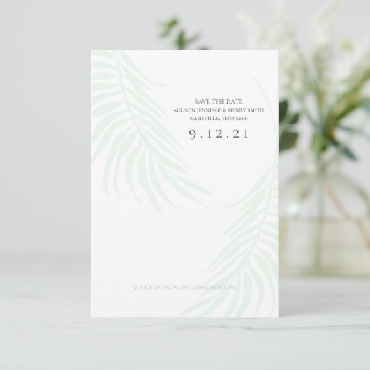 Palm Tree Save the Date Wedding Photo Card (Staand voorkant)