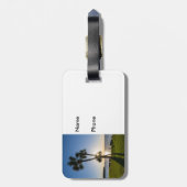 Palm Tree Scissors Silhouette Luggage Tag Bagagelabel (Achterkant verticaal)