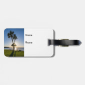 Palm Tree Scissors Silhouette Luggage Tag Bagagelabel (Achterkant horizontaal)