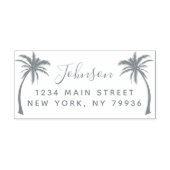 Palm Tree Script Achternaam Retouradres Zelfinktende Stempel (Design)