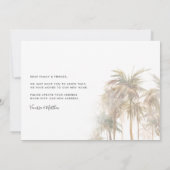 Palm Tree Script Moving Announcard Bedankkaart (Achterkant)
