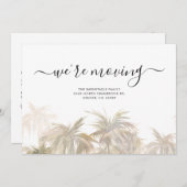 Palm Tree Script Moving Announcard Bedankkaart (Voorkant / Achterkant)