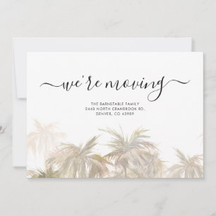Palm Tree Script Moving Announcard Bedankkaart