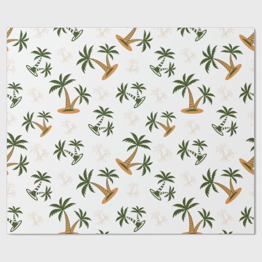 Palm tree seamless pattern cadeaupapier (Vlak)