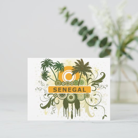 Palm Tree Senegal Briefkaart (Staand voorkant)