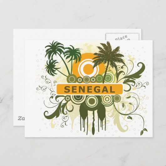 Palm Tree Senegal Briefkaart (Voorkant / Achterkant)