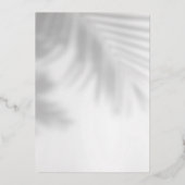Palm Tree Shadow Modern Wedding nodigt met Folie u Folie Uitnodiging (Achterkant)