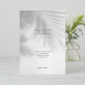 Palm Tree Shadow Modern Wedding nodigt met Folie u Uitnodiging (Staand Voorkant)