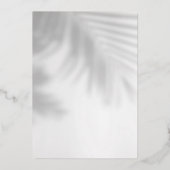 Palm Tree Shadow Modern Wedding nodigt met Folie u Uitnodiging (Achterkant)