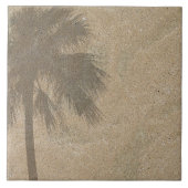 Palm Tree Shadow op Beach Sand Background - Palms Tegeltje (Voorkant)