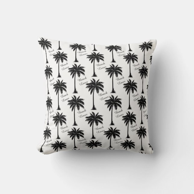 Palm Tree Silhouette Beach Lover Kussen (Voorkant)