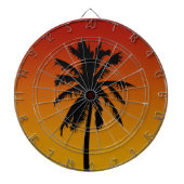Palm Tree Silhouette Beach Thema Dart Board Dartbord (Voorkant)