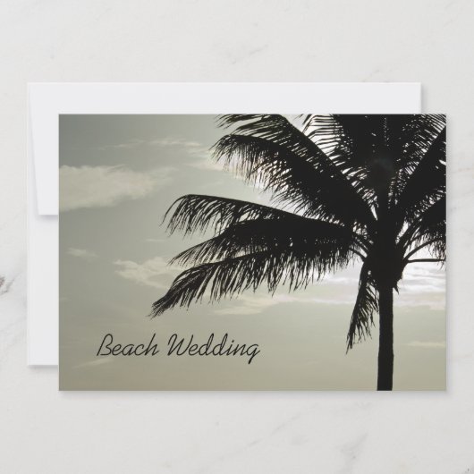Palm Tree Silhouette Beach Wedding Kaart (Voorkant)