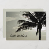 Palm Tree Silhouette Beach Wedding Kaart (Voorkant / Achterkant)