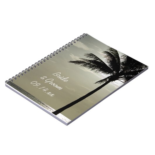 Palm Tree Silhouette Beach Wedding Notitieboek (Linkerzijde)