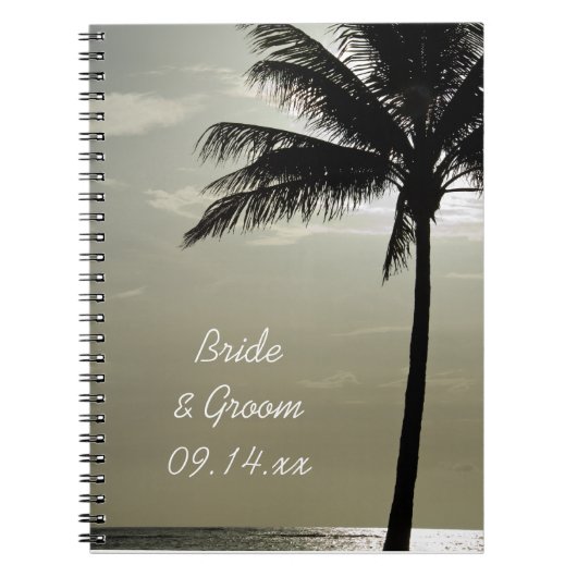 Palm Tree Silhouette Beach Wedding Notitieboek (Voorkant)