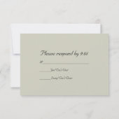 Palm Tree Silhouette Beach Wedding RSVP Response (Achterkant)