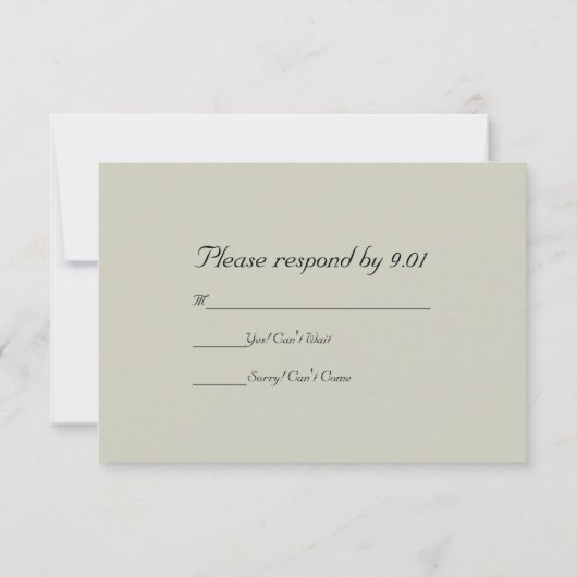 Palm Tree Silhouette Beach Wedding RSVP Response (Achterkant)