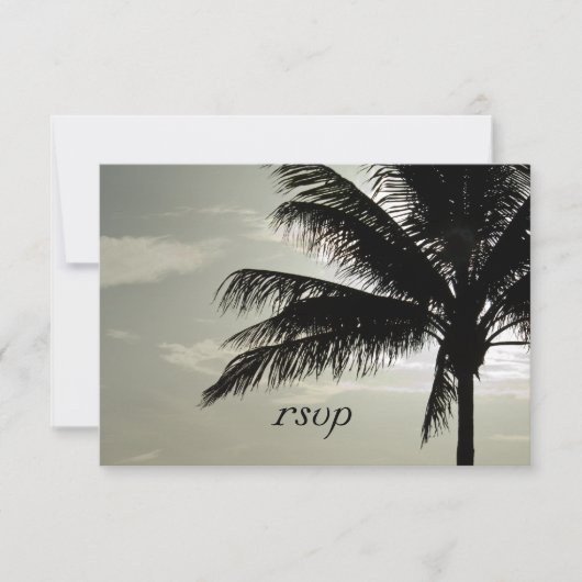 Palm Tree Silhouette Beach Wedding RSVP Response Kaartje (Voorkant)