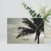 Palm Tree Silhouette Beach Wedding RSVP Response Kaartje (Staand voorkant)
