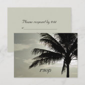 Palm Tree Silhouette Beach Wedding RSVP Response Kaartje (Voorkant / Achterkant)