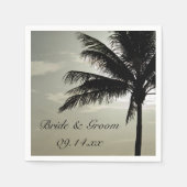 Palm Tree Silhouette Beach Wedding Servetten (Voorkant)