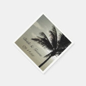 Palm Tree Silhouette Beach Wedding Servetten (Hoek)