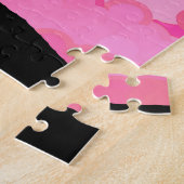Palm Tree Silhouette, Dawn Pink met wolken Legpuzzel (Zijkant)