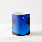 Palm Tree Silhouette, Evening Blue met sterren Koffiemok (Center)