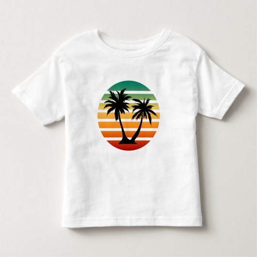 Palm Tree Silhouette Fine Kinder Shirts (Voorkant)