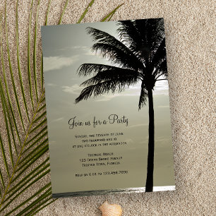 Palm Tree Silhouette General Party Invitation Kaart