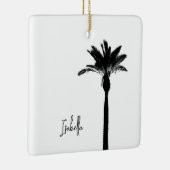 Palm Tree Silhouette NAME Travel Beach Coastal Keramisch Ornament (Rechts)