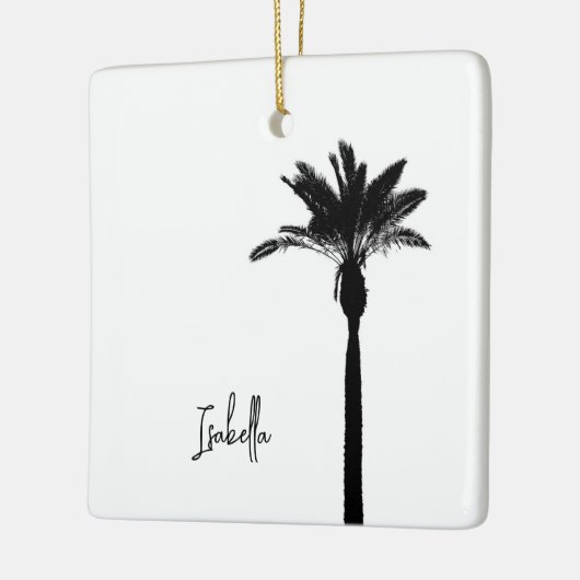 Palm Tree Silhouette NAME Travel Beach Coastal Keramisch Ornament (Links)