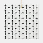 Palm Tree Silhouette NAME Travel Beach Coastal Keramisch Ornament (Achterkant)