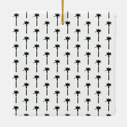 Palm Tree Silhouette NAME Travel Beach Coastal Keramisch Ornament (Achterkant)