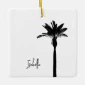 Palm Tree Silhouette NAME Travel Beach Coastal Keramisch Ornament (Voorkant)