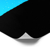 Palm Tree Silhouette op Evening Blue met sterren Poster (Hoek)